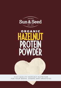 Sun & Seed Organic Hazelnut Protein Powder 300g – Cold-Pressed & Stone-Ground – High Protein, High Fibre, Low Fat – Rich in Vitamin E, Manganese & Copper – Vegan, Gluten-Free – Baking & Smoothies