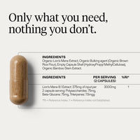 Puresport Lion's Mane Mushroom Supplement Capsules (30 Day Supply), High Strength 3000mg with 20% Polysaccharides and Piperine, Supports Brain Focus, Energy and Memory, Vegan-Friendly