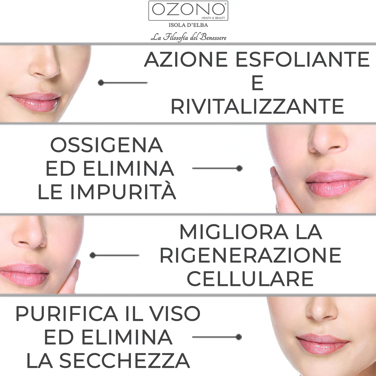 OZONO HEALTH & BEAUTY Exfoliates the face