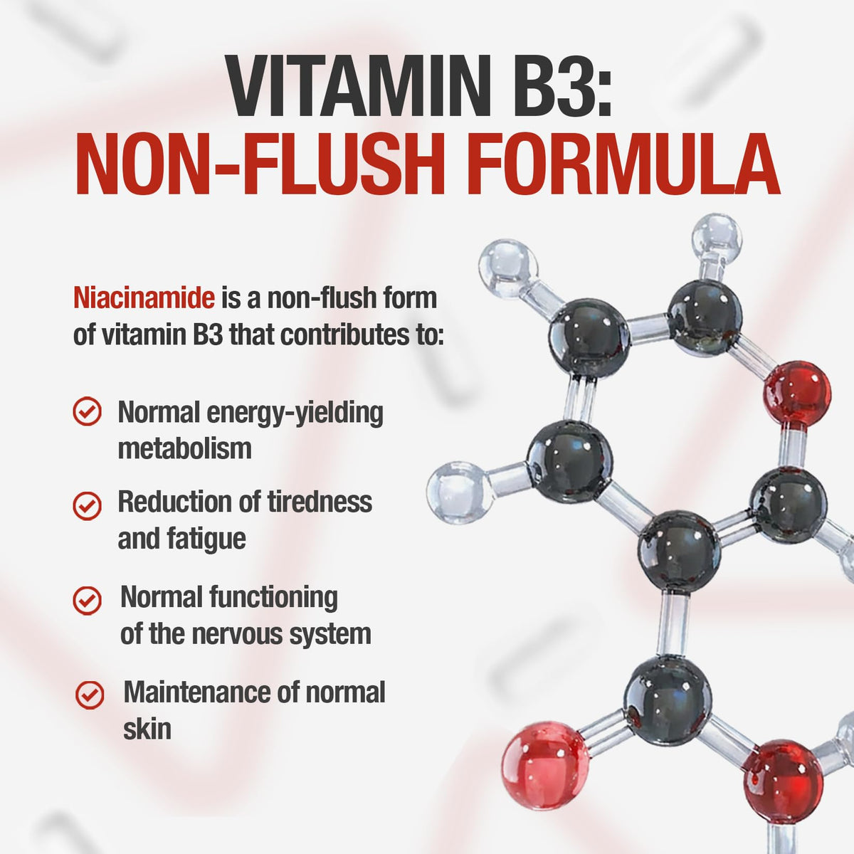 TUDIMO Vitamin B3 Niacinamide Supplement 500mg Flush Free Capsules - 200 High Strength Caps (6+ Month Supply), Each with 500 mg of Pure VIT B3 Nicotinamide 500mg Powder