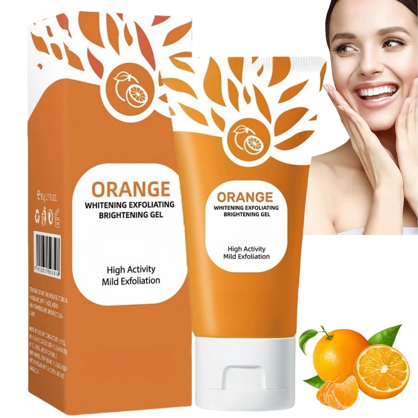 Orange Peeling Gel,Orange Enzymes Exfoliating Gel,Facial Scrub Exfoliating Cleanser,Deep E/xfoliating Cleanser,Face and Body Exfo/liating Scrub G/el,Whitening Deep Exfoliator,Facial Exfoliator