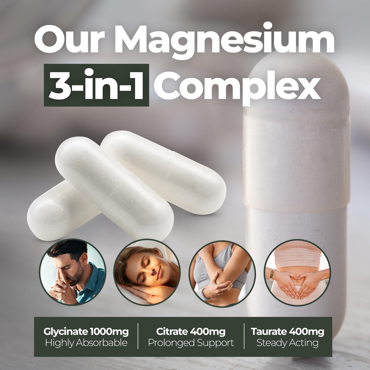 Nutrality Magnesium Glycinate 3-in-1 Complex | 60 Vegan Capsules