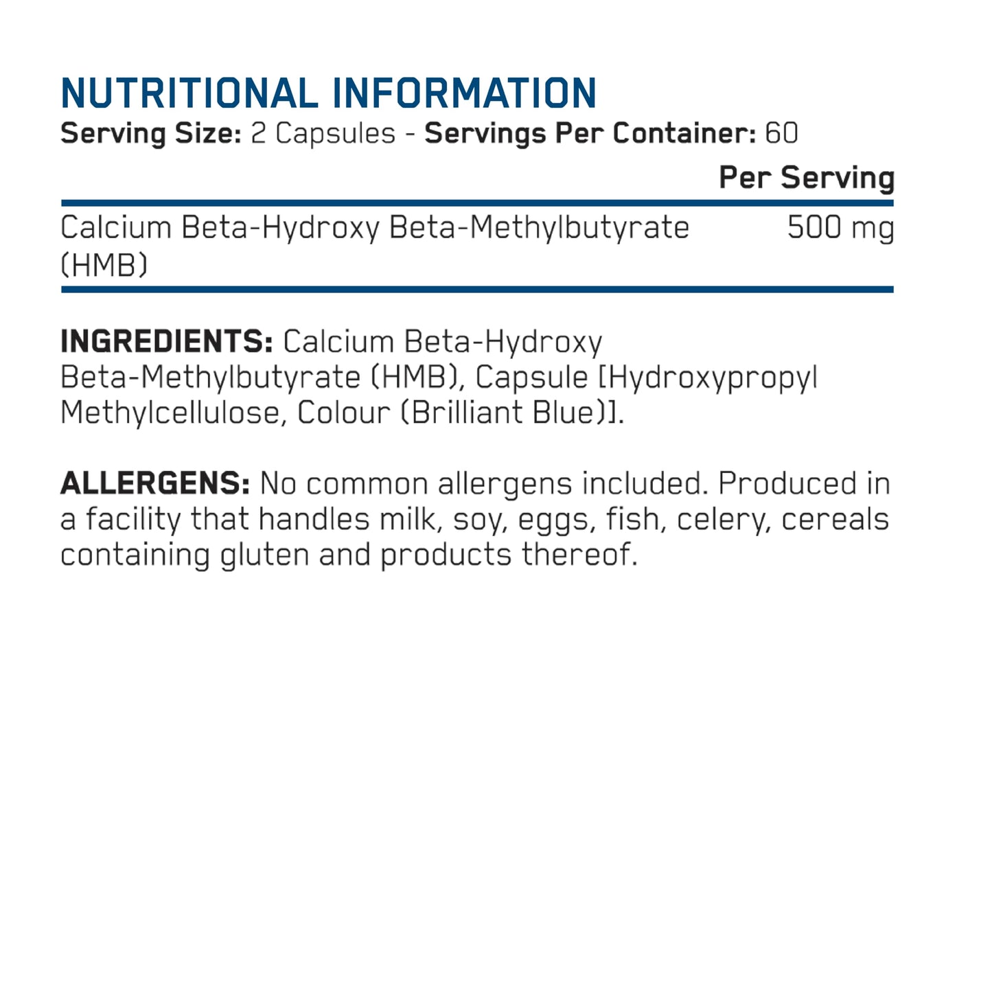 Applied Nutrition HMB Supplement - HMB 500mg Capsules, Metabolite of Leucine, for Muscle Growth & Repair (120 Capsules - 60 Servings)
