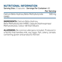 Applied Nutrition HMB Supplement - HMB 500mg Capsules, Metabolite of Leucine, for Muscle Growth & Repair (120 Capsules - 60 Servings)