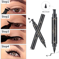QUIWEN Eyeliner Stamp Wingliner,Black Eyeliner Stamp Pen,Long Lasting Liquid Eye Liners Waterproof Eyeliner for Perfect Wing Cat Eye Stamp Eyeliner, Black Eyeliner Pen Winged Eyeliner Pencil Easy to Use