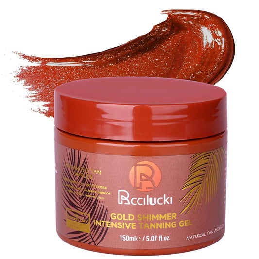 DEJIN 150ml Tanning Accelerator Cream with Shimmer for Sunbed and Outdoor Use - Deep Natural Tan, Hydrating Formula with Carrot Oil, Perfect for Rapid and Long-Lasting Tanning