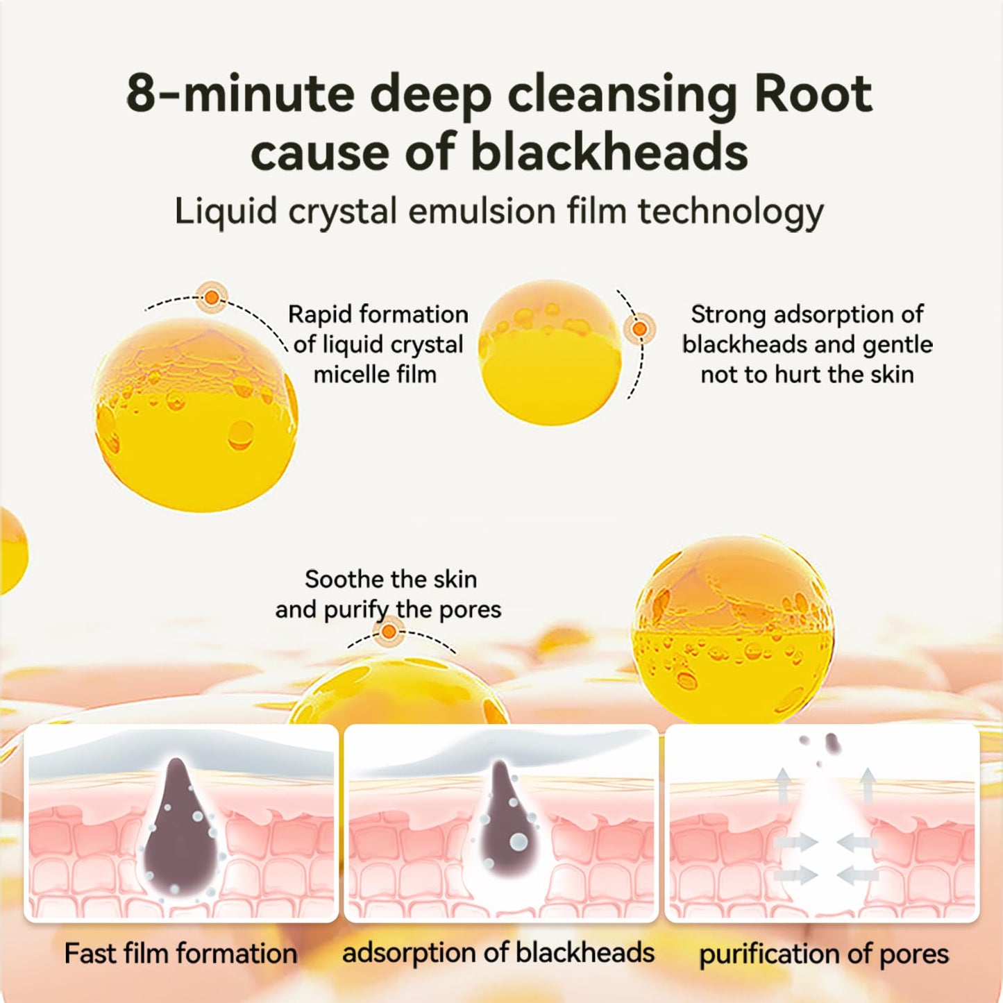 Mererke_Pretty Blackhead Remover Mask, Nose Plant Pore Strips, Blackhead Remover Peel off Nose Mask, Facial Pore Cleanser 1.06oz