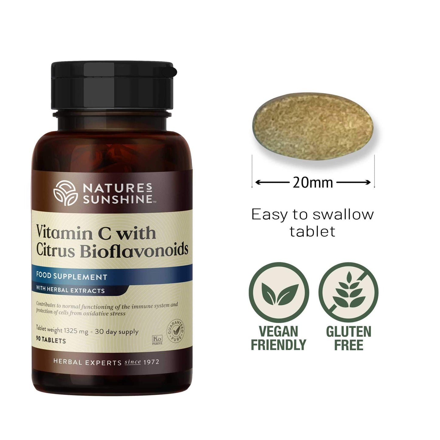 Nature's Sunshine (NSPUK) Nature's Sunshine Vitamin C with Citrus Bioflavonoids - 90 Tablets - for Immunity