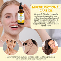 LEISGOTO Vitamin E Oil, 100% Pure Natural Plant Extracts Vitamin E Oil for Skin, Face, Reduces Scars & Stretch Marks, Smooths Fine Lines & Wrinkles, Firms & Boosts Skin Elasticity - 60ml Body Oil (Pack of 2)