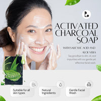 Areton High Grade Salicylic Acid Soap with 5 Active ingredients, Activated Charocal, Salicylic Acid, Kojic Acid, Aloe Vera for Skin Exfoliation, Brightening, Helps purify pores 80g