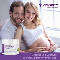 Vigority Stretch Mark Cream for Pregnant Women: Belly Butter for Expecting Moms - Moisturizing Lotion for Skin Elasticity - Maternity Skin Care Cream - 4 Oz