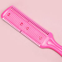 UNVOJL Hot Pink Hair Cutter Comb Hair Razor Comb Hair Thinner Comb Double Sided Hair Styling Razor Comb