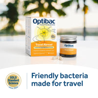 Optibac Probiotics Travel Abroad - Vegan Travel Probiotics - Digestive Supplement with Saccharomyces Boulardii, Lactobacillus & Bifidobacterium - Most Trusted & Recommended Brand - 20 Capsules