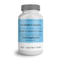 Hey Nutrition Probiotic Complex Supplement - 20 Billion CFU - Suitable for Vegetarians & Vegans - Supports Gut & Skin Health, Improves Immune Response - UK Manufactured - 60 Vegan Capsules
