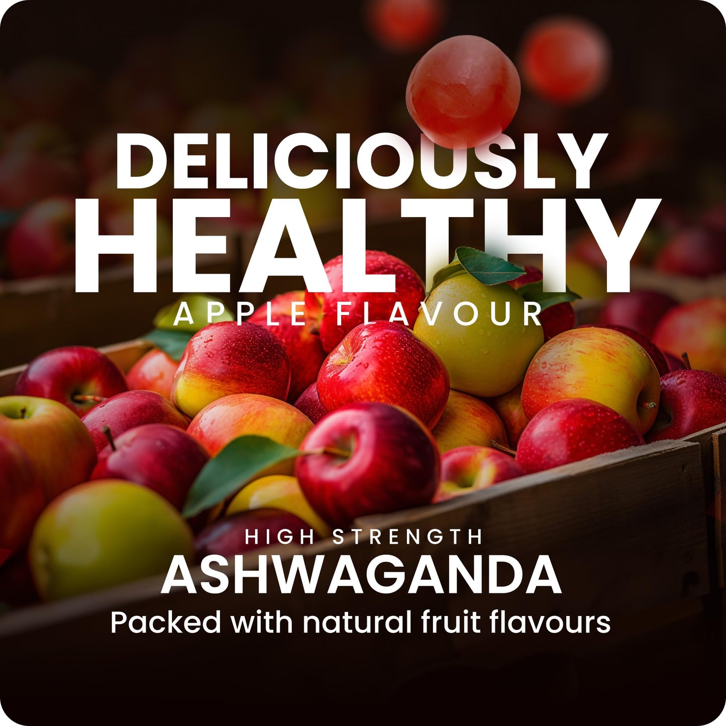 Kiihtu High Strength Ashwagandha & Vitamin B6 Gummies 3000mg - 60 Count | 1 Month Supply Easy to Chew Gummies for Energy and Mood & Sleep Support | Natural & Vegan | Apple Flavour