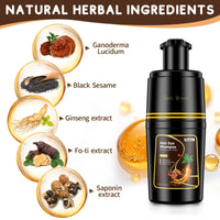 IIIMEIDU Black Hair dye Shampoo 3 in 1, Natural Hair Color Shampoo for Gray Hair, Herbal Hair Dye Shampoo for Women and Men 100% Grey Hair Coverage,350ml (Dark brown)