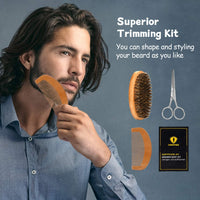 Ceenwes Beard Grooming Kit for Updraed 10 in 1 Beard Care Unique Gifts for Men, Beard Oil, Beard Brush, Beard Comb, Beard Balm, Beard Shampoo, Modelling Comb& Mustache Scissors Beard Growth & Trimming Kit