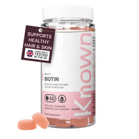Known High-Strength Biotin Gummies - 10,000µg Biotin - Supports Healthy Hair & Skin - Natural Watermelon Flavour - 60 Vegan Gummies, 1 Month Supply