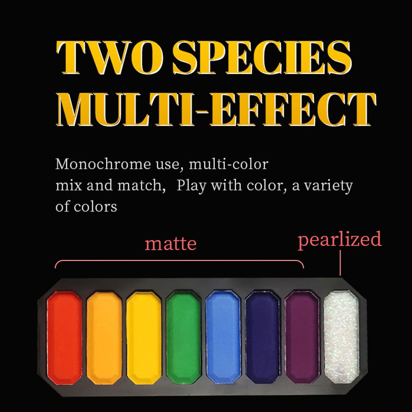 Face Paint, Eyeshadow Palettes, 8 Colour Matte Shimmer Eye Shadow Palette, Colorful Make-Up Palette Highly Pigmented Long Lasting Eye Shadow Red Green Yellow Blue Eyeshadow, Gift for Women Christmas