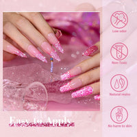 RARJSM Gel Liner Nail Art Reflective Glitter Flash Diamond Liner Gel Polish 12 Colors 5ml Sparkle Silver Hot Pink Black Pigment Painted Stripe Brush Gel Nail Polish UV LED Curing Require Nail Design