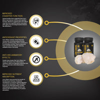 Lion's Pride Lions Pride Lions Mane Capsules, Food Supplement 10:1 Extract, High Strength Mushroom Powder, 60 Capsules