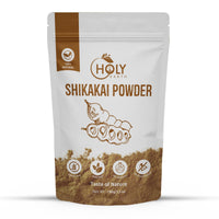 Holy Earth Shikakai Powder 100g – 100% Pure & Organic Hair Cleanser | Natural Softening & Strengthening | Vegan, Non-GMO | Free Gloves & Shower Cap