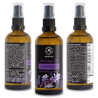 AROMATIKA trust the power of nature Massage Lavender Oil 100ml - 100% Natural Lavender Body Massage Oil - Good Sleep - De-Stress - Calming - Skin Care - Beauty - Body Massage - Soft Relaxing Aroma Oil