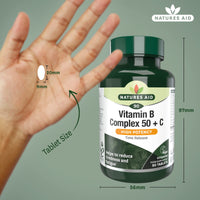 Natures Aid Vitamin B Complex 50 + C (High Potency) with Vitamin C - 90 Tablets