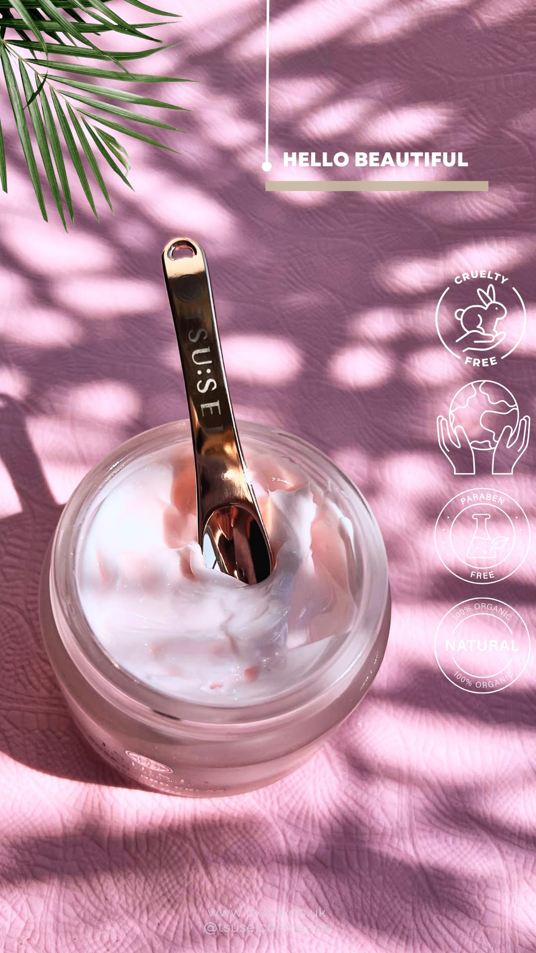 TSU:SEI Health and Beauty Rose Hydro Cream for Face by TSU:SEI - Organic Moisturiser for Women with SPF20, Vitamin E and Hyaluronic Acid. Natural Daily Facial Cream. Cruelty Free Skincare. 50ml.