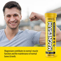 SCIENCE FITNESS Magnesium Lemon Flavour Effervescent Tablets -120 Tablets for Normal Muscle Functions, Suitable for Vegans and Vegetarians, Magnesium 375 mg per Serving
