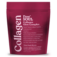 Collagen Glow Complex | Marine Collagen Powder with Hyaluronic Acid & Vitamin C | 100% Type I Collagen Supplements Powder for Hair, Skin & Nails | Scientifically Proven Collagen | Free Soul