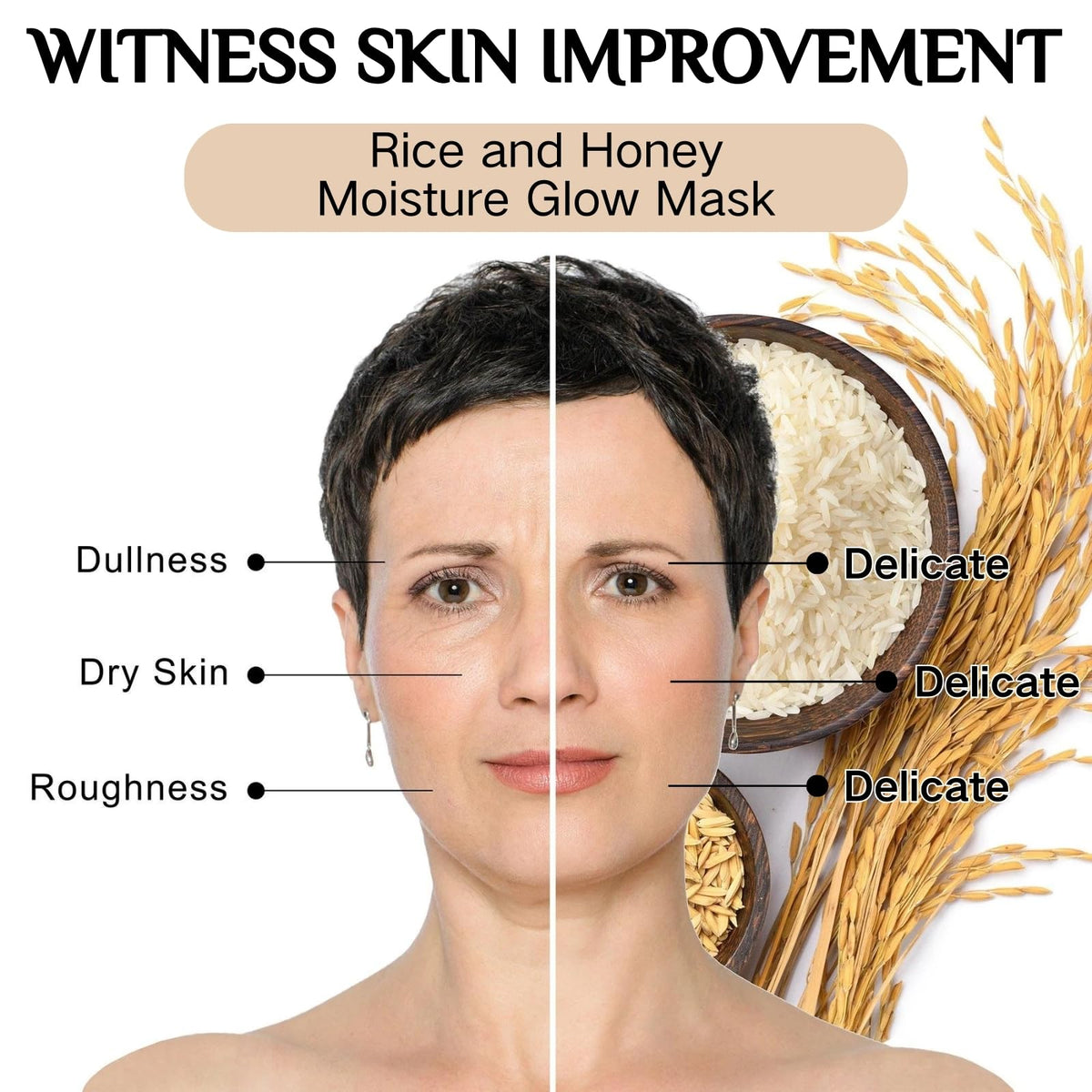 Cureluxe Ground Rice and Honey Glow Mask – Rice Mud Mask - Glass Skin Mask for Women – Face Masks Skincare with Rice Extract – Hydrating Face Mask - Gentle Exfoliation & Antioxidant Boost – 120g