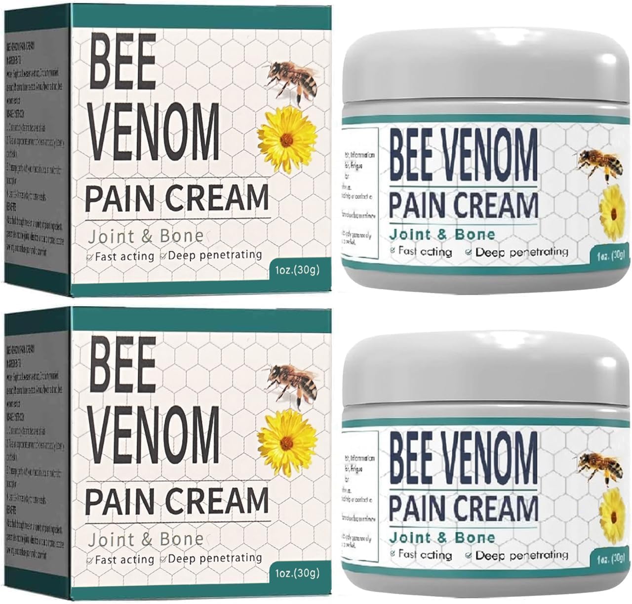 ChicNana Bee Venom Pain and Bone Healing Cream, Advanced Bee Venom Gel Joint and Bone Therapy,New Zealand Bee Venom Joint and Bone Therapy Cream, Bee Venom Ultra Strength Pain Relief Cream (2)