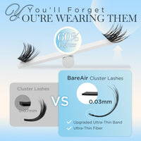BEYELIAN Lash Clusters Soft Cluster Eyelash Extensions Ultra-Thin Flat Wispy Eyelash Clusters Lightweight for Everyday Use 10-16mm 120 Pcs (CCE107)