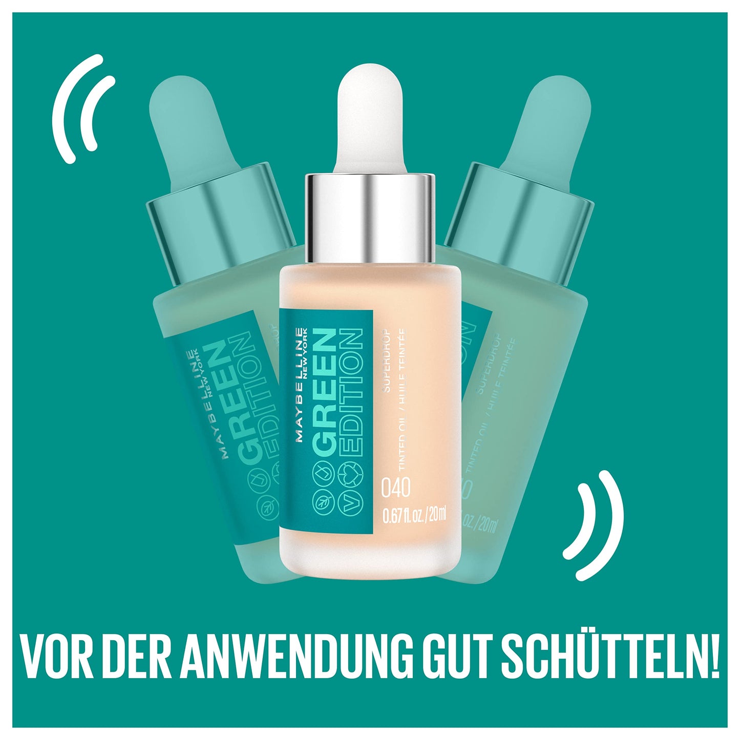 Maybelline Green Edition Superdrop Tinted Oil, adjustable, natural coverage, vegan formula, 30