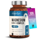 VitaBright Magnesium Glycinate 6-in-1 Complex 2500mg, 485mg Elemental Magnesium Supplements High Strength, With Zinc, Vitamin D3 & B6, 120 Capsules