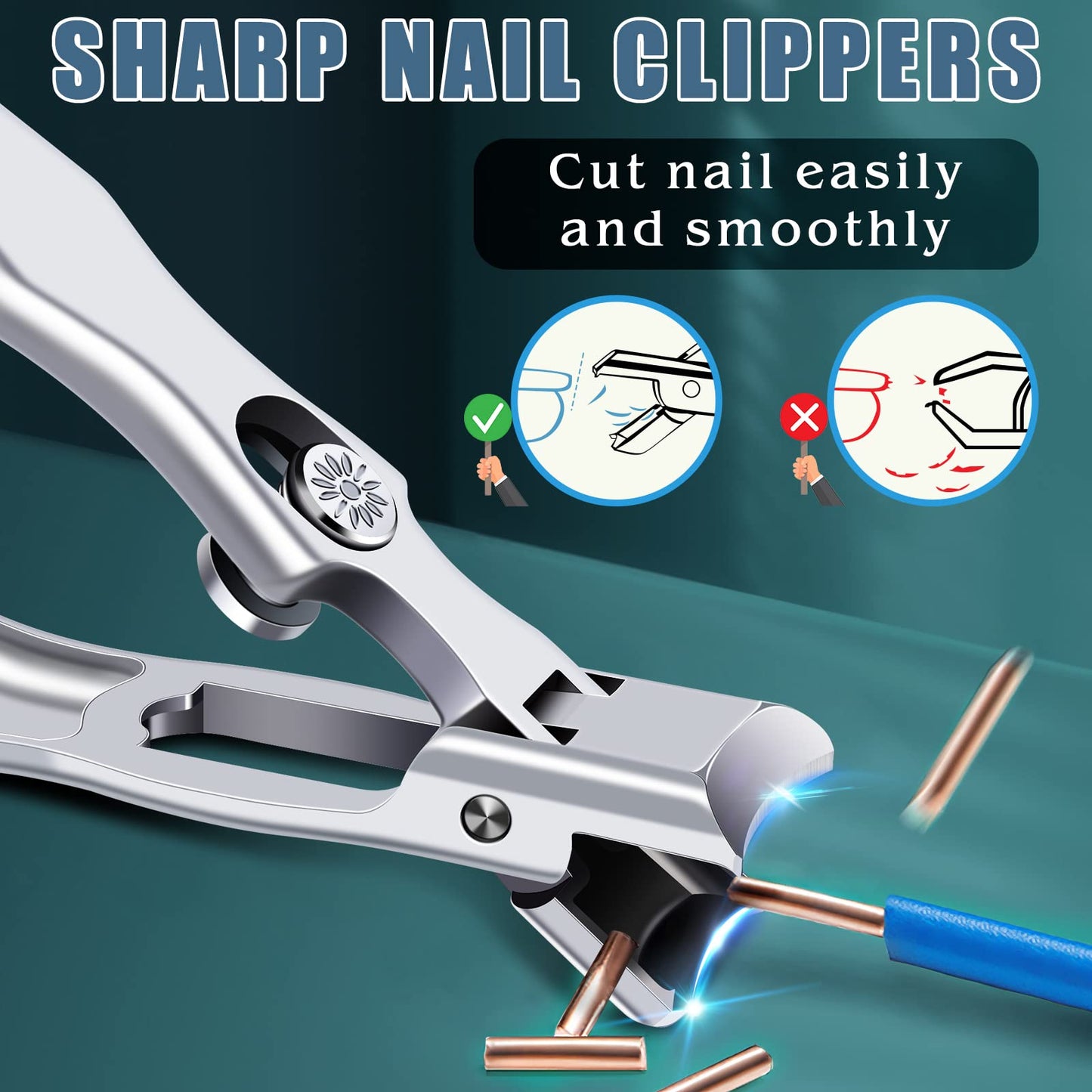 DRMODE Toe Nail Clippers for Thick Nails with Catcher
