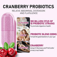 Probiotics for Women - PH Balance, Digestive, UT, & Feminine Health - 100 Billion CFU -10 Unique Strains for Women - Organic Prebiotics, Cranberry Extract+ - Womens Probiotic - 60 Capsules