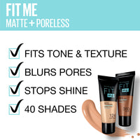 Maybelline Fit Me Foundation, Matte & Poreless, Full Coverage Blendable Normal to Oily Skin, 364 Deep Bronze 30ml