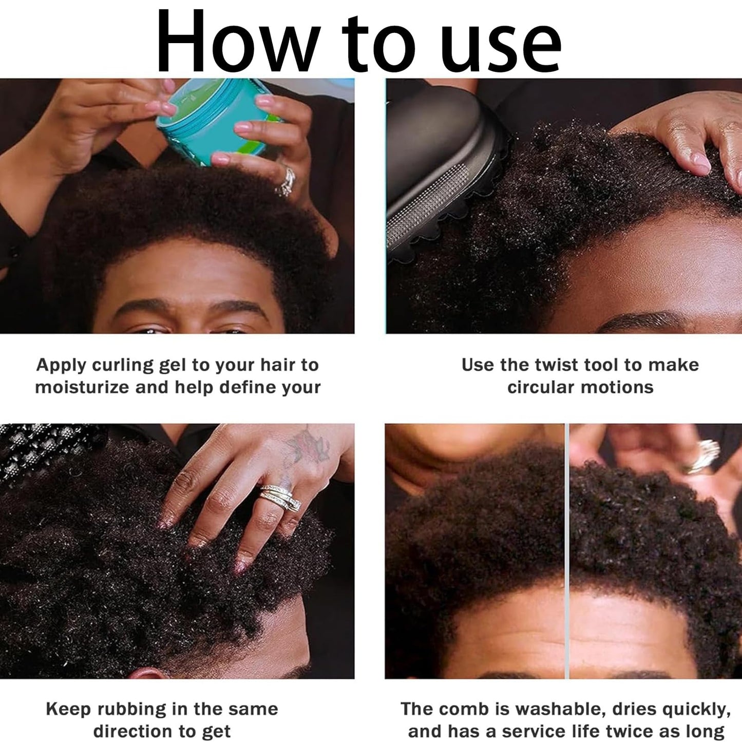 ARROMI 2 PCS Twist King, Hair Sponge for Curls, Black Styling Brushes for Afro and Curly Hair, Professional Twist Styler Set, Perfect for Home and Salon Use, Includes Large and Small Sizes