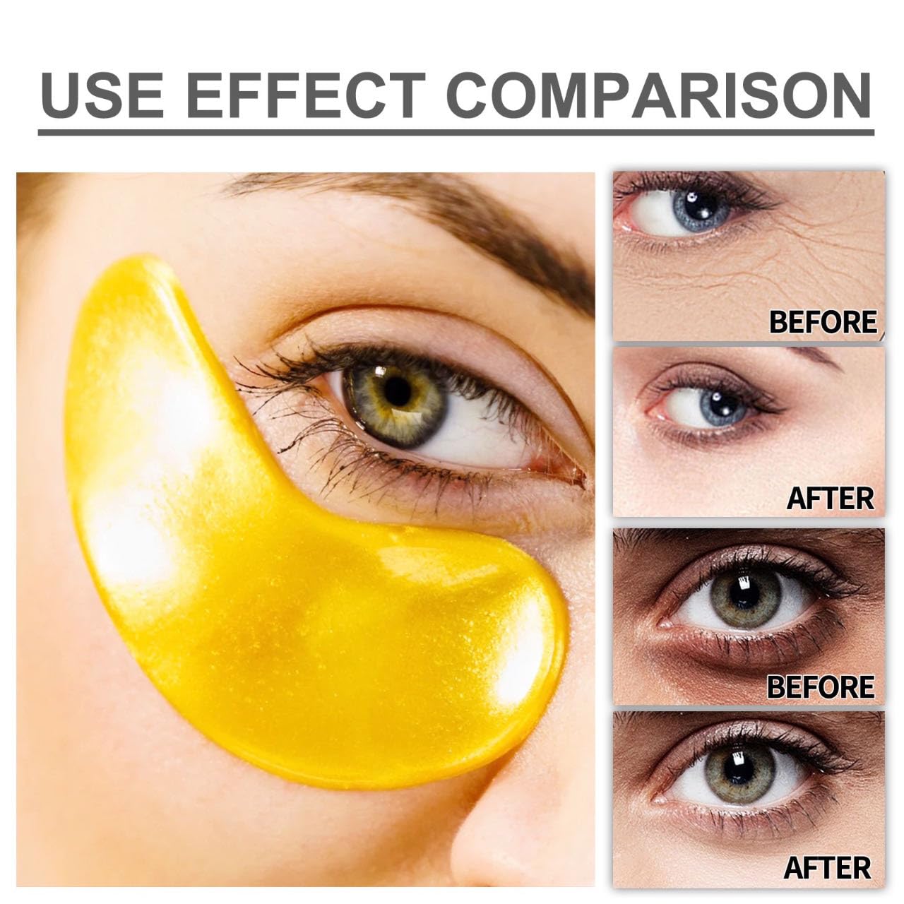 Retinol Under Eye Patches,Anti Wrinkle Eye Mask For Puffy Eyes,Eye Bags Remover For Dark Circles,Collagen Eye Masks,Anti Wrinkle Patches For Miprove Fine Lines,Moisturizing Anti-Aging 60pcs