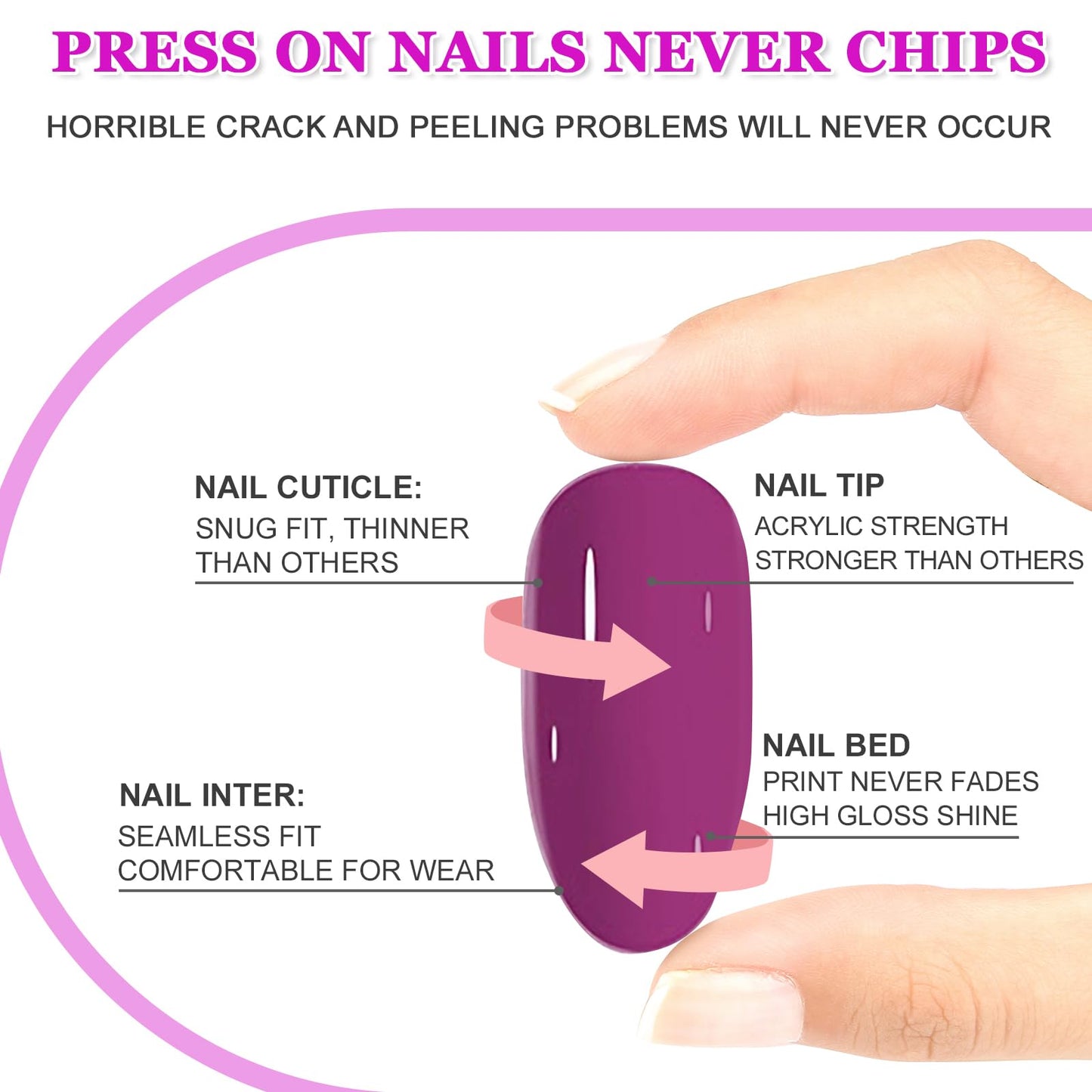 Ceboic 24Pcs French Tip False Nails Almond, Medium Glossy Fake Nails Cherry Red Press on Nails with Bow Design, Removable Full Cover Acrylic Stick on Nail for Women Girls Nail Art Accessories