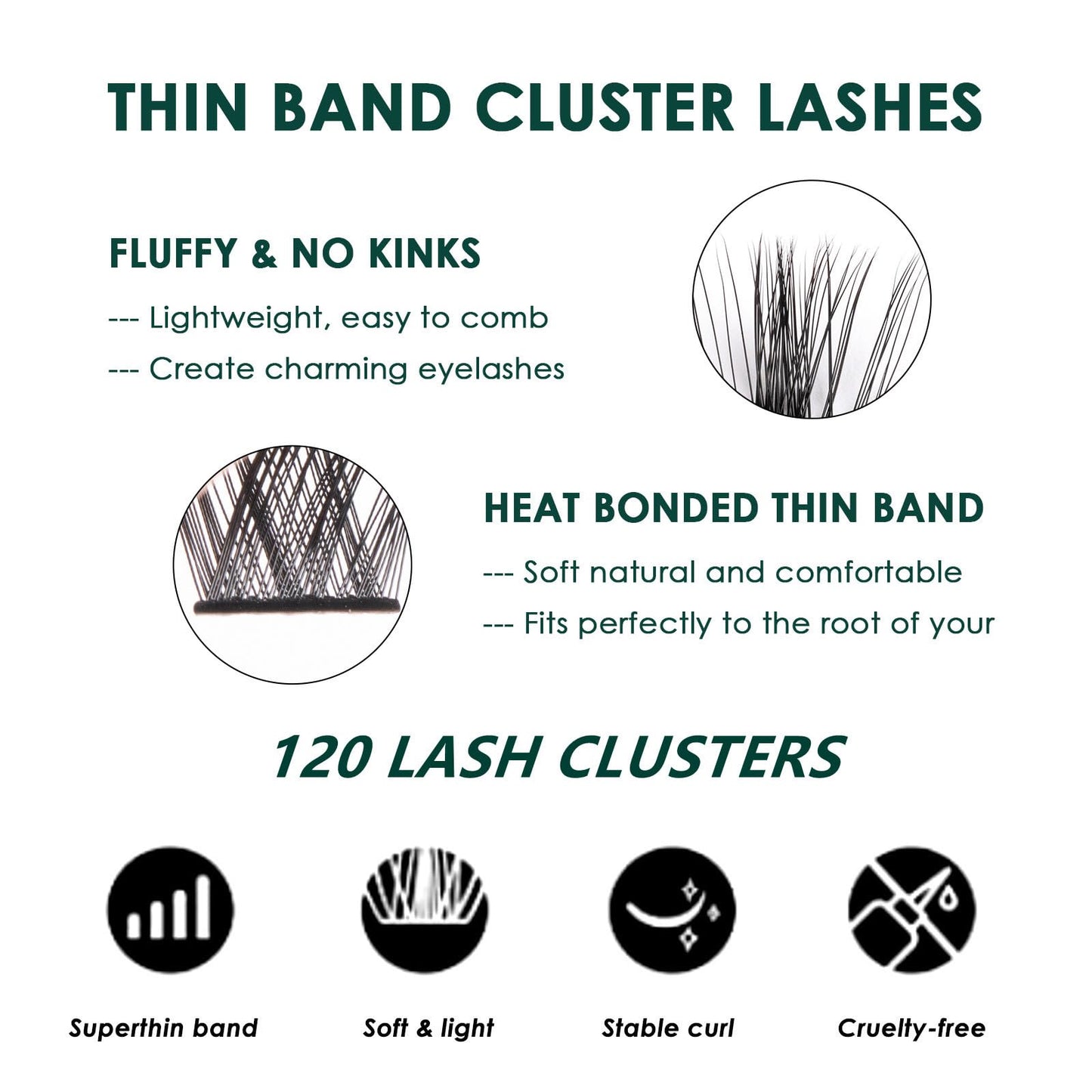 Lanciley Lash Extension Kit 120 Pcs Individual Lashes Soft Light Thin Band Cluster Lashes Eyelash Extension Kit C D Curl Lash Clusters with Bond and Seal Tweezers DIY at Home Mix 10-16mm - L17