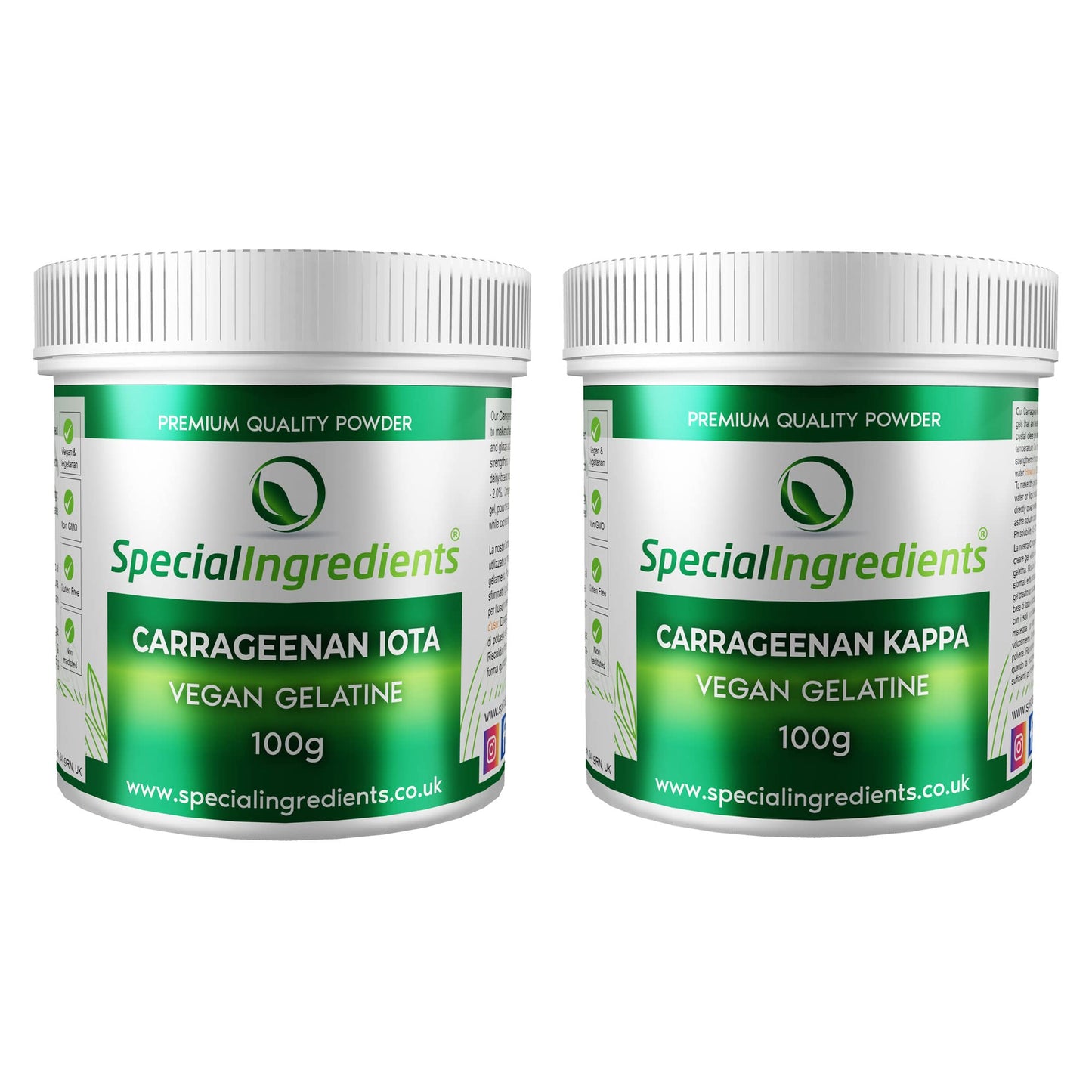 SPECIAL INGREDIENTS Special Ingredients Carrageenan Iota 100g & Carrageenan Kappa 100g Premium Quality