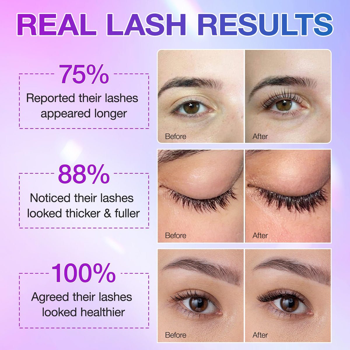 mysemgshuo Eyelash Growth Serum, 5ML Lash Enhancer for Fuller, Thicker, Longer Natural Lashes