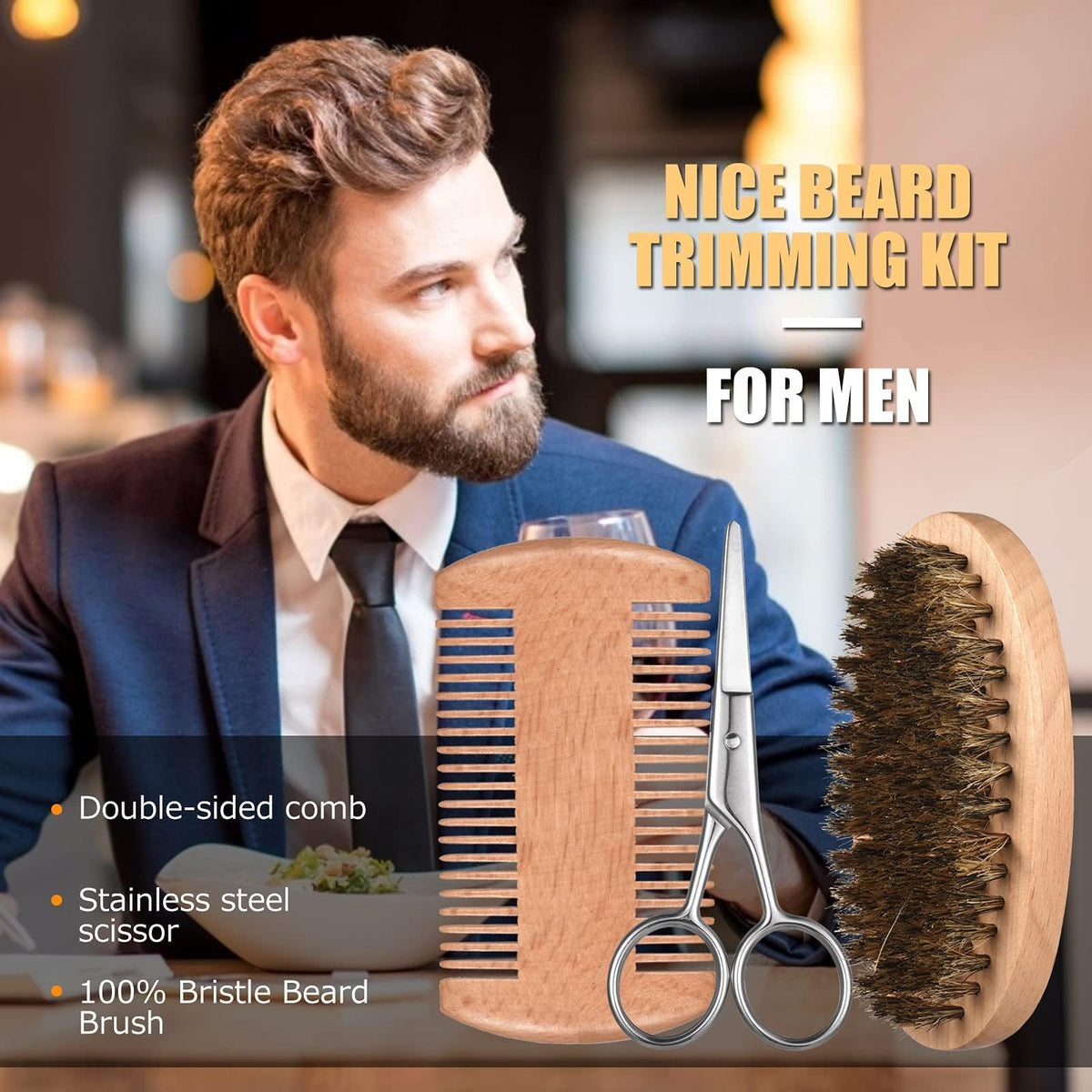 comozon Beard Grooming Kit for Men, 12 in 1 Beard Kit Men Gifts with Beard Roller, Beard Set with Beard Oil, Beard Shampoo, Beard Conditioner, Beard Brush, Beard Balm, Beard Comb, Scissors, Gifts for Him