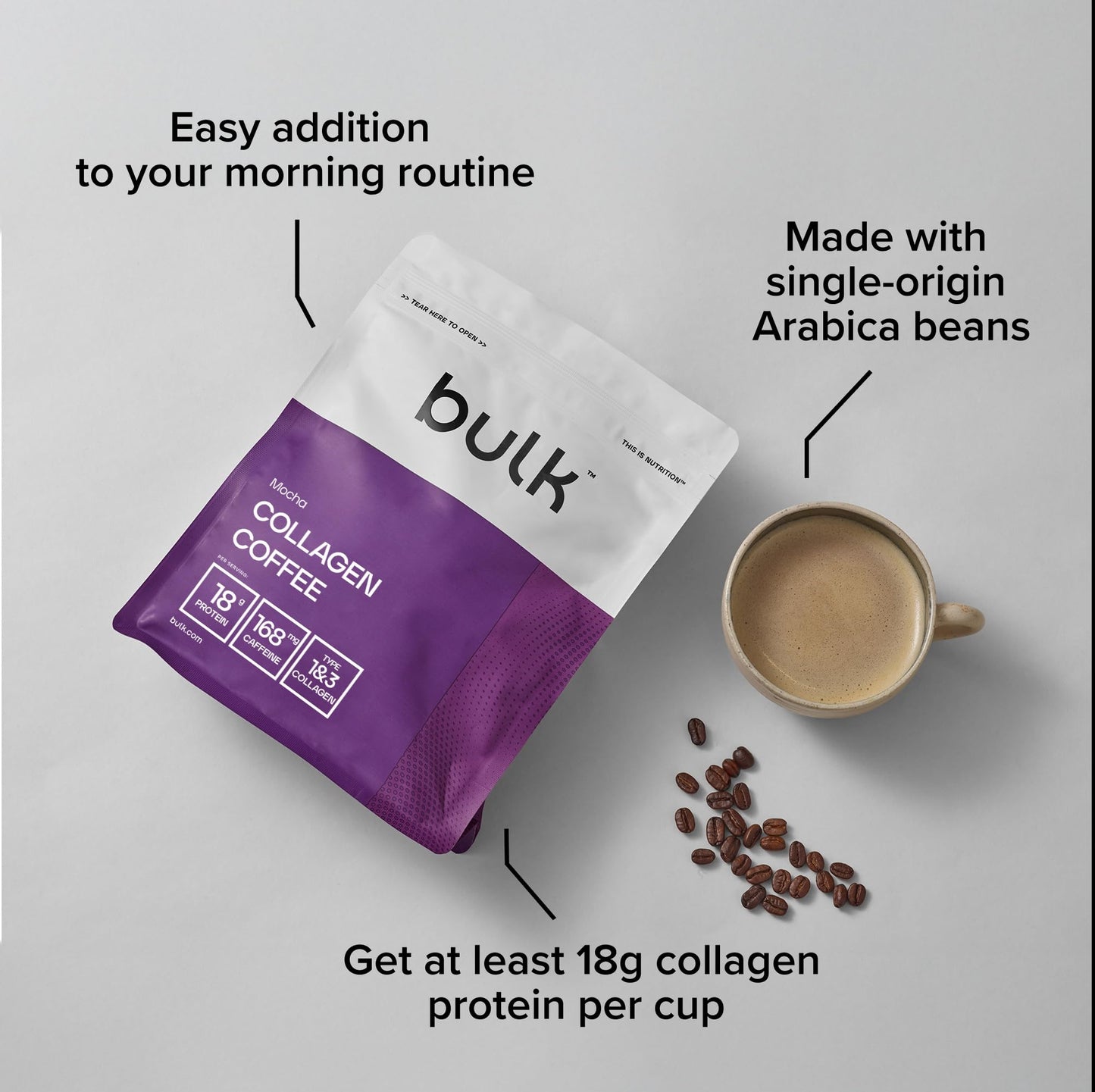 Bulk Collagen Coffee, Black, 500g