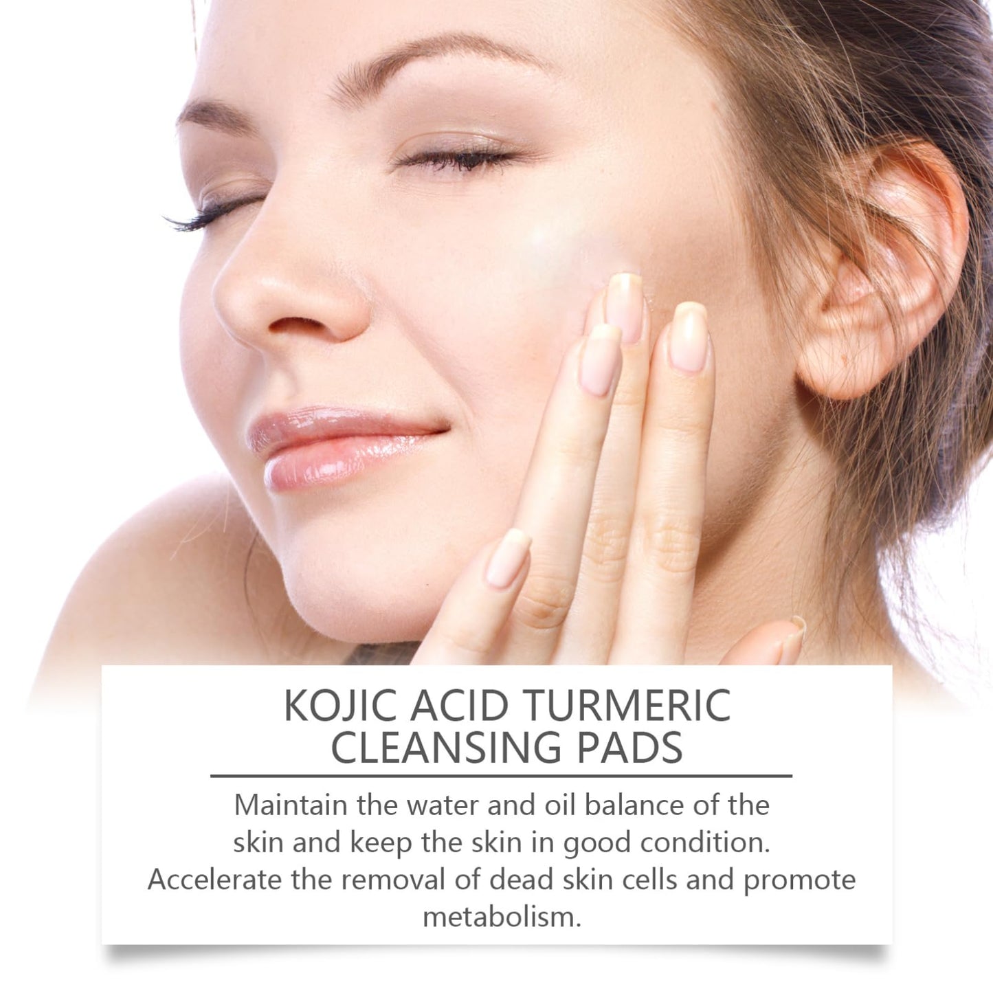 ISBEAUSOLS 80pcs Face Exfoliator Pad - Kojic Acid Cleansing Pads - Exfoliating Face Pads - Kojic Acid And Turmeric Exfoliating Pads- Clean Toner Pads Face Wipes - Brightens, Energizes Skin