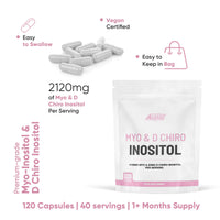 Freak Athletics Myo-Inositol & D Chiro Inositol - Supports Women with PCOS -120 Capsules - Promotes Hormonal Balance & Normal Ovarian Function