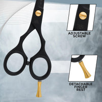 Hoof n Paw 4.5" RnK Moustache & Beard Scissors - 4.5 inch Japanese Stainless Steel Moustache Scissors with Moustache Comb & Pouch, Precision Grooming Tools for Men Featuring Razer Sharp Hand honned Edge